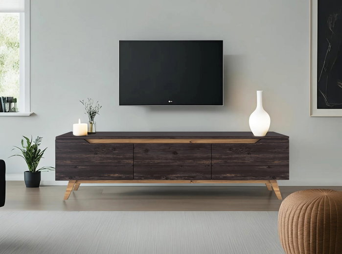 Hanah Home Soporte para TV D1 - 1009 Negro y Nogal Hanah Home Soporte para TV D1 - 1009 Negro y Nogal